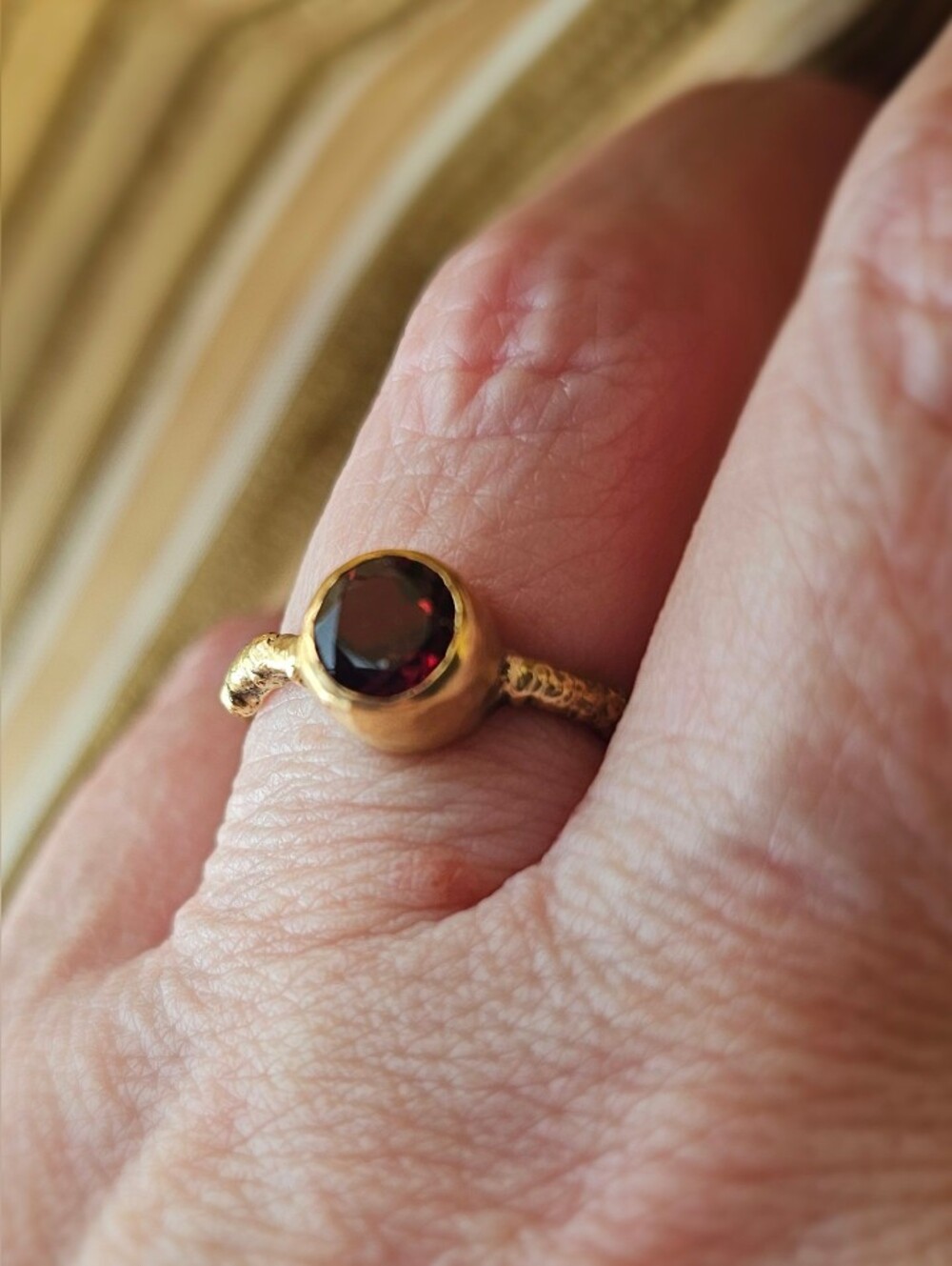 Brass Ruby Ring - Elegant Women's Jewelry - Picture 2 of 6